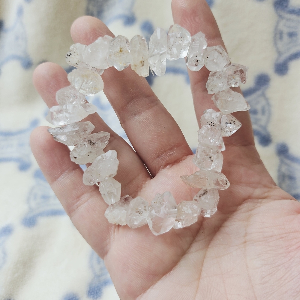 herkimer diamond chips bracelet